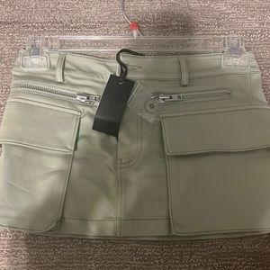 h:ours Clara Mini Skirt in Sage Green